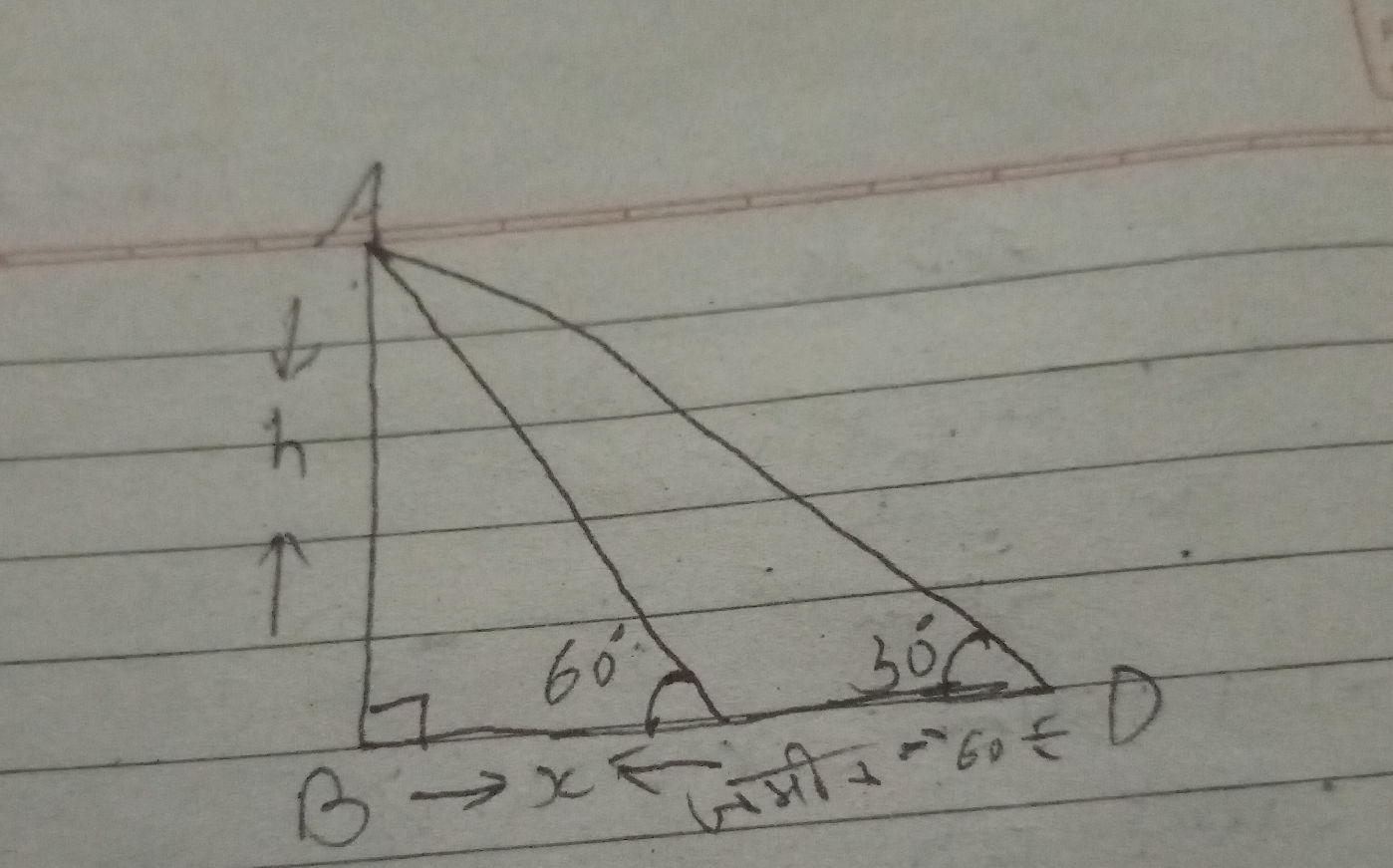 The image shows a right triangle ABD, where: | StudyX