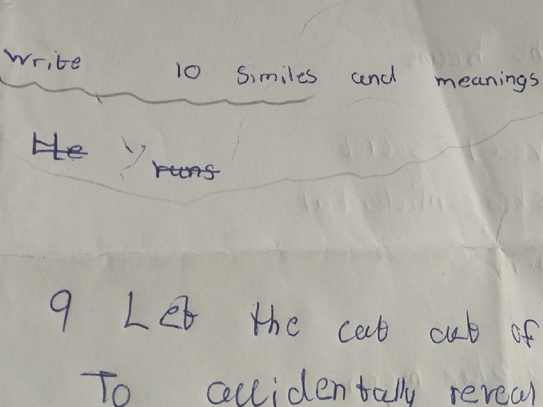 Write 10 similes and meanings He runs Let | StudyX