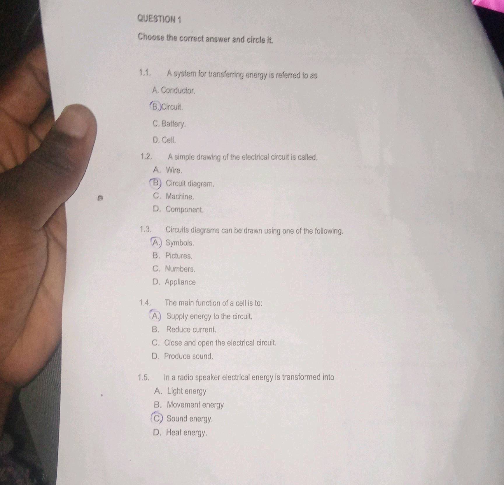 QUESTION 1 Choose the correct answer and | StudyX