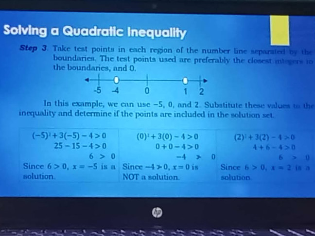 Testing Point Math Step 3. Take test points in each region of | StudyX