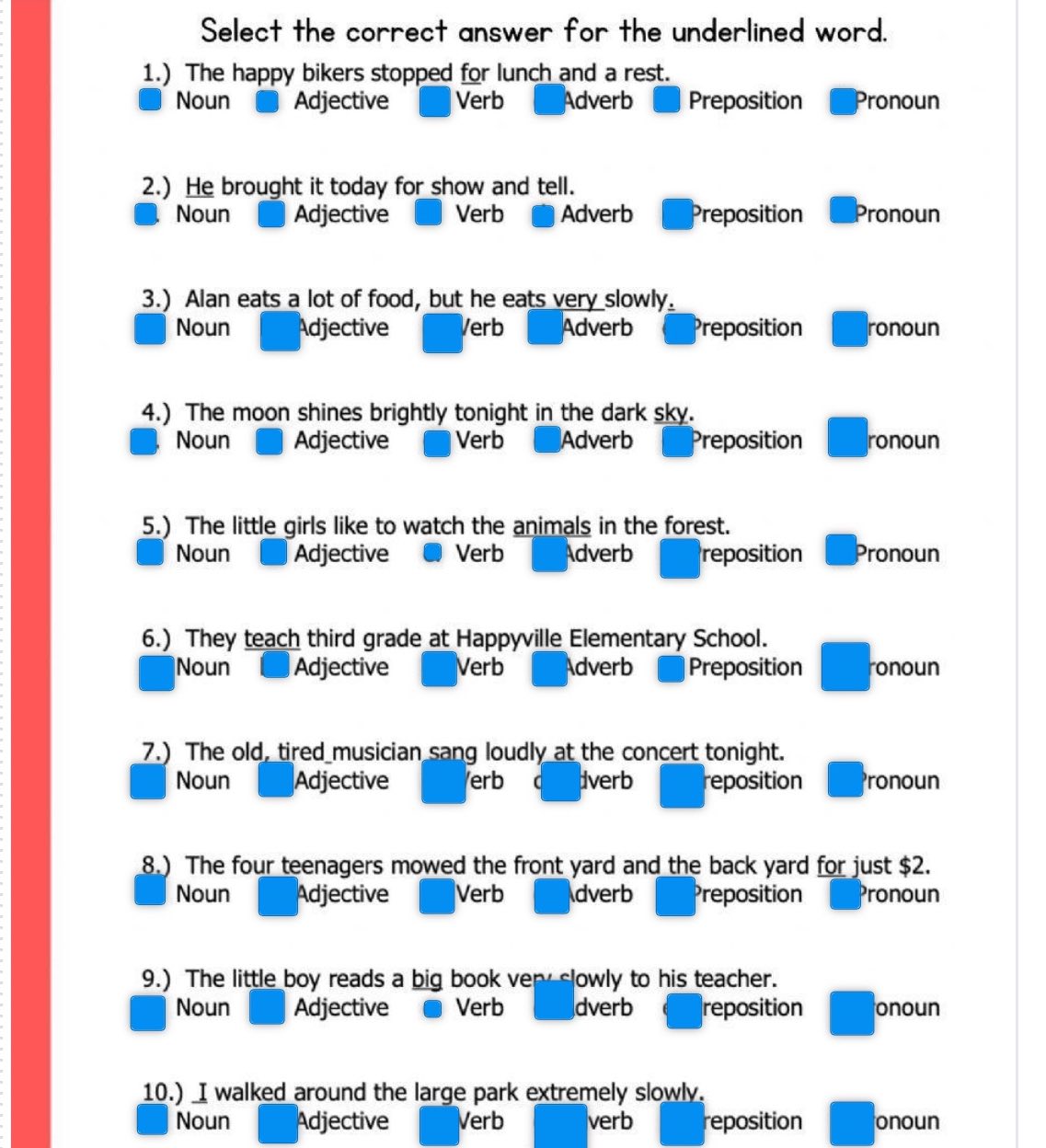 Underline Answer Select the correct answer for the underlined | StudyX