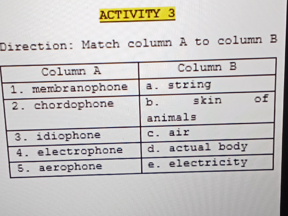 Direction: Match column A to column B | | StudyX