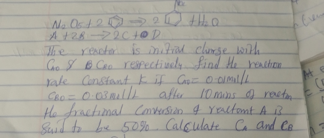 N_2 O_5 + 2 2 + H_2 O$ $A + 2B | StudyX