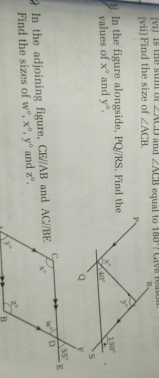 (vi) Is the sum of \( ACD\) and \( ACB\) | StudyX