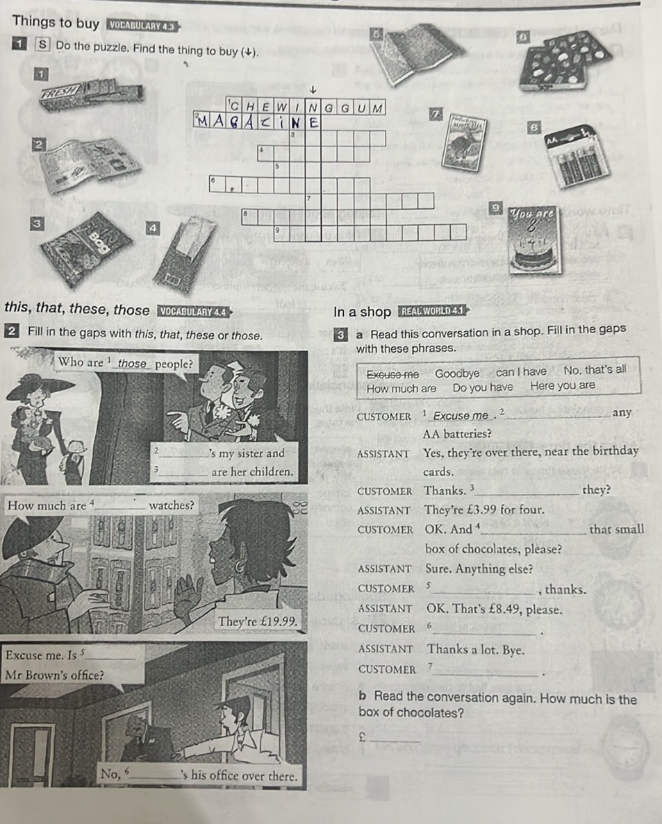 **1** S Do the puzzle. Find the thing to buy | StudyX