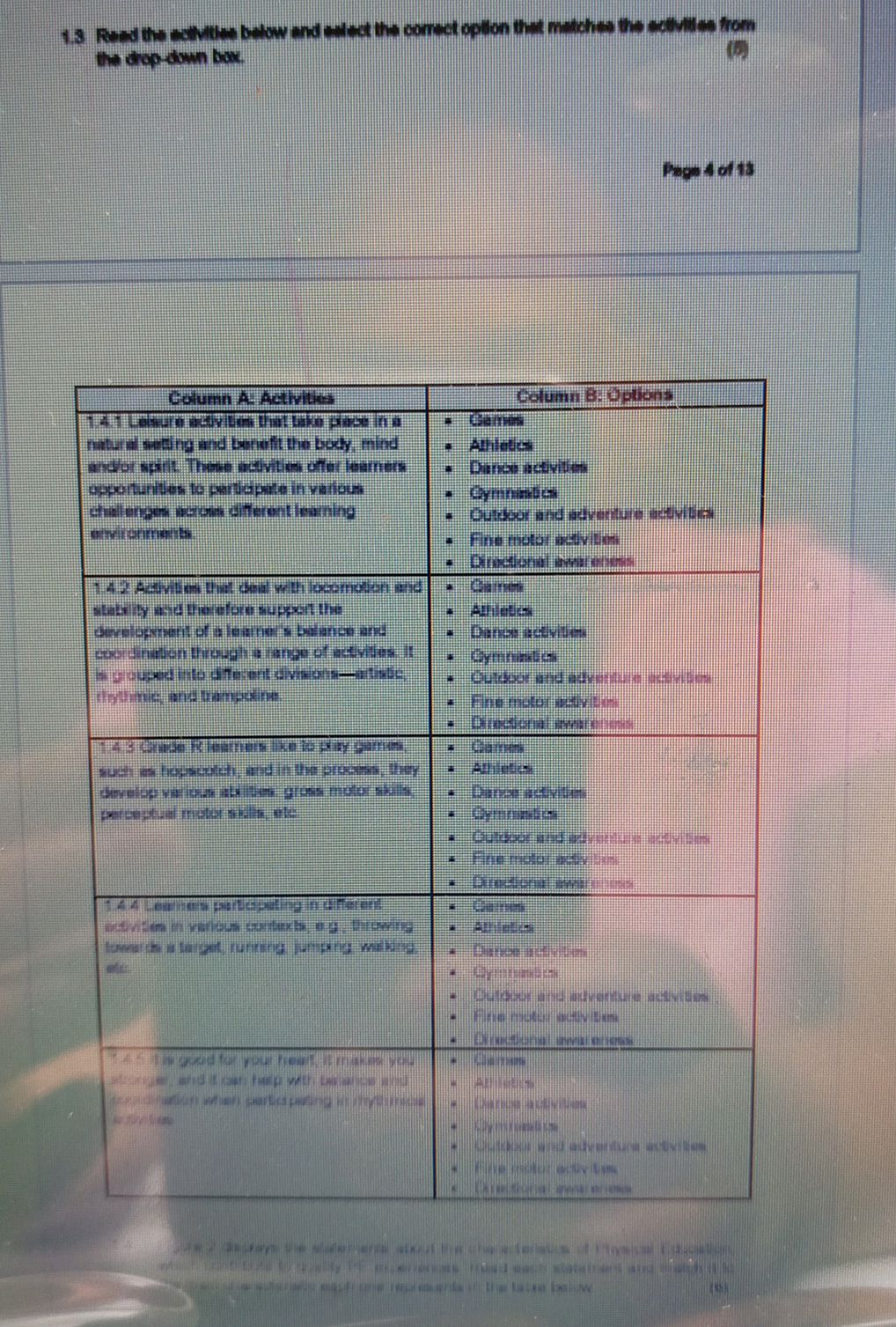 1. 3 Read the activitiee below and select | StudyX