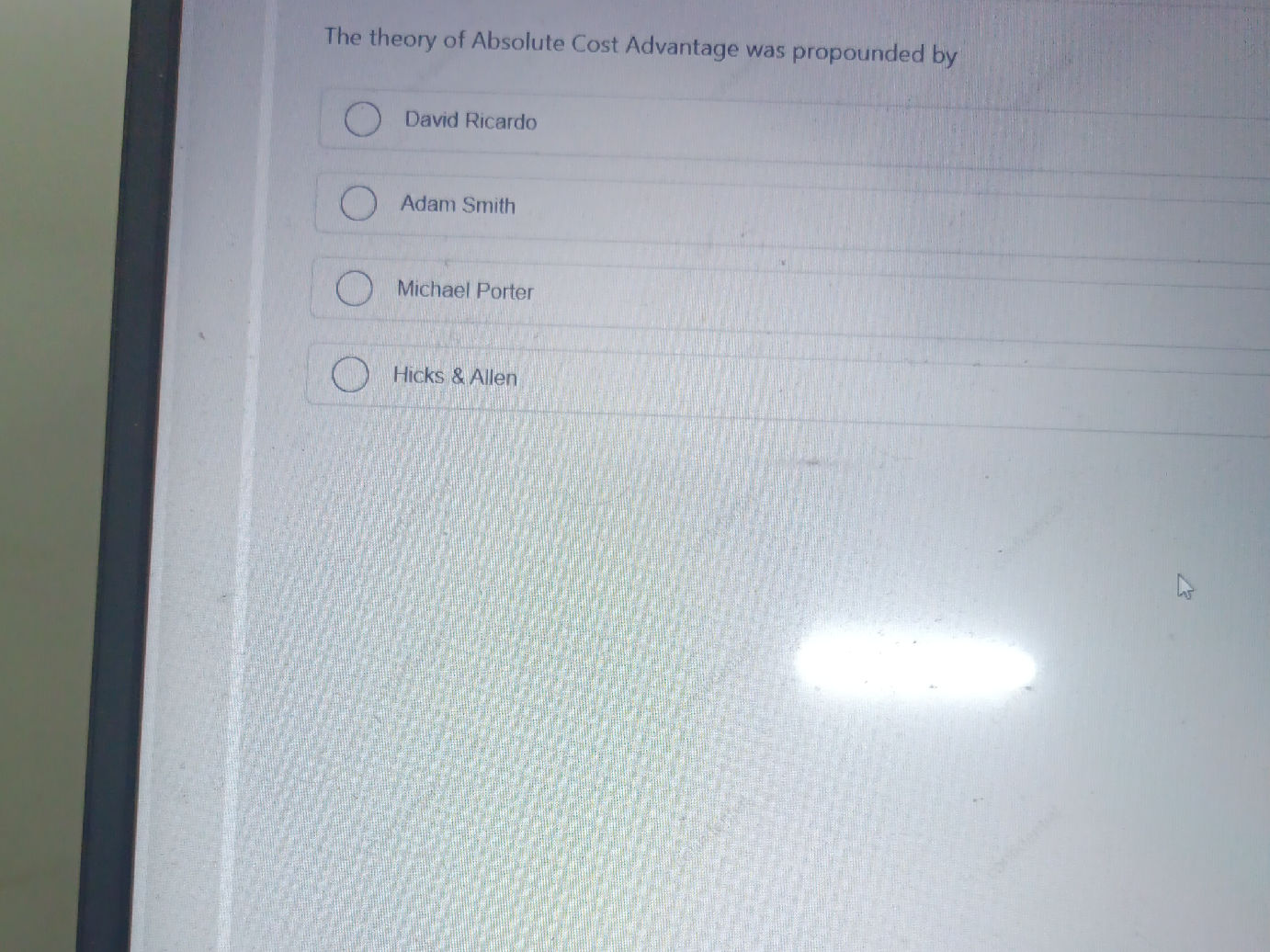 The theory of Absolute Cost Advantage was | StudyX