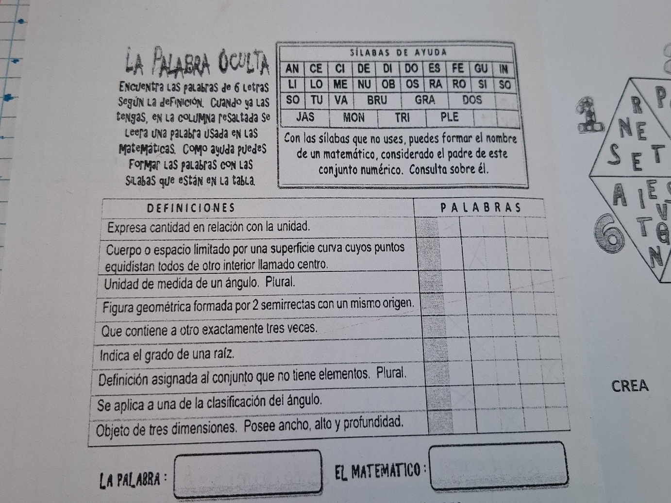 LA PALABRA OCULTA Encuentra Las palabras de | StudyX