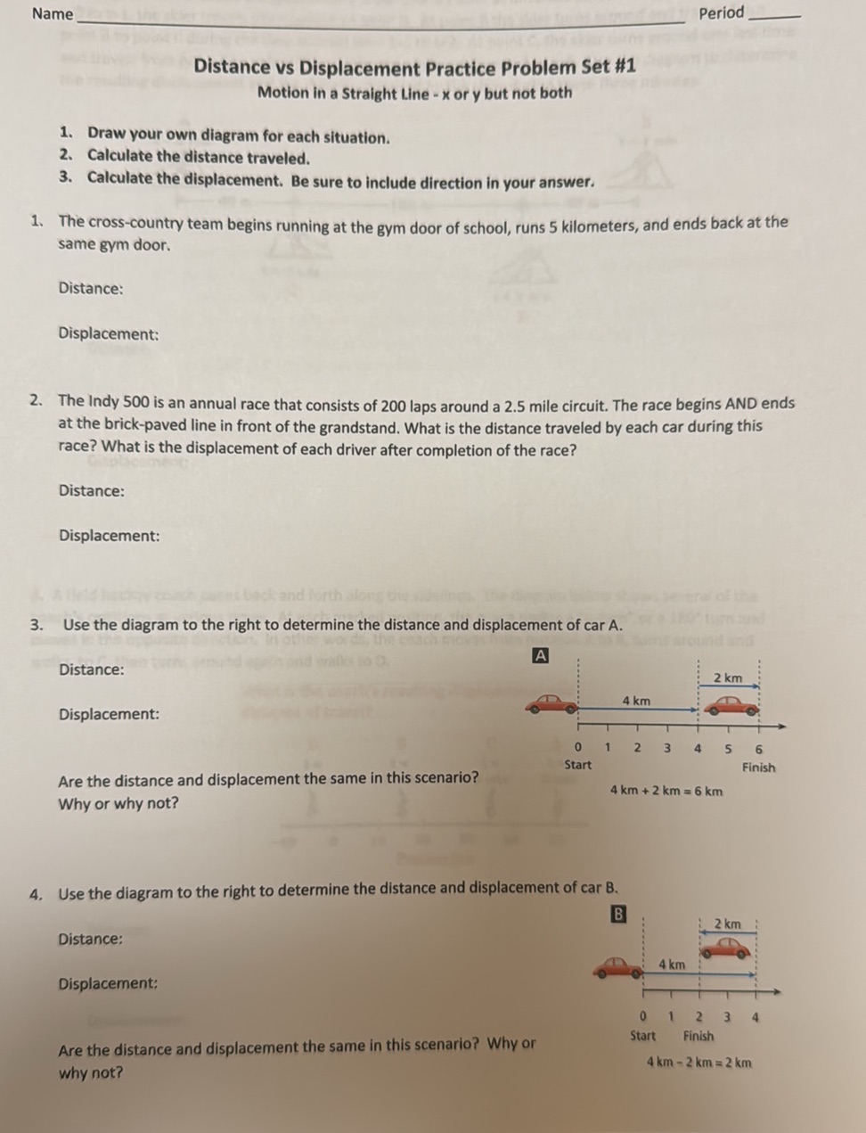 Distance vs Displacement Practice Problem | StudyX