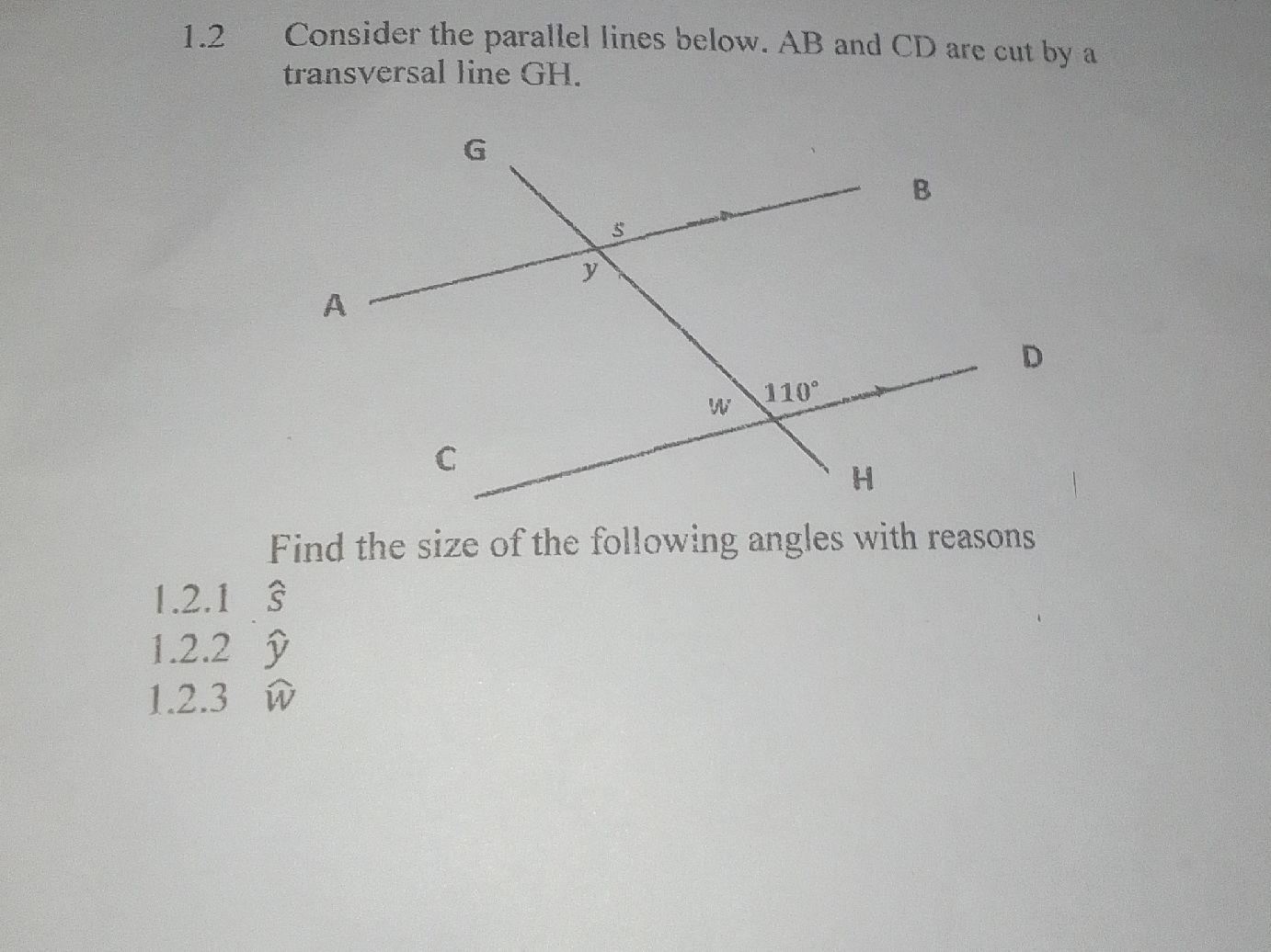 Consider the parallel lines below. AB and CD | StudyX