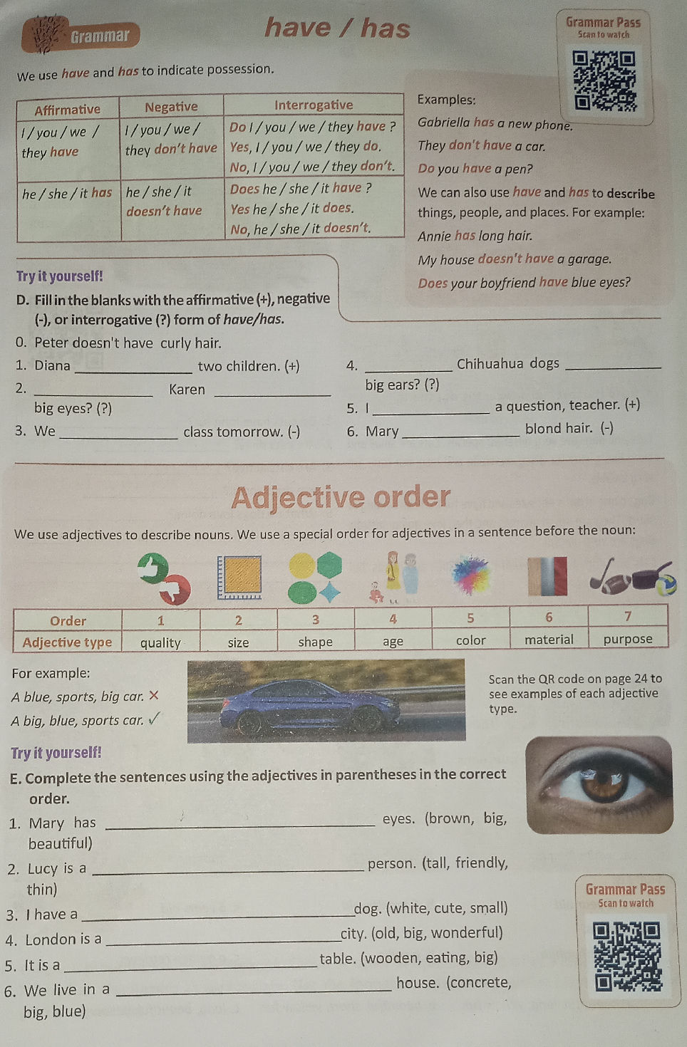 D. Fill in the blanks with the affirmative | StudyX