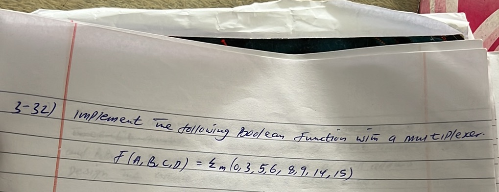 Implement the following Boolean Function | StudyX