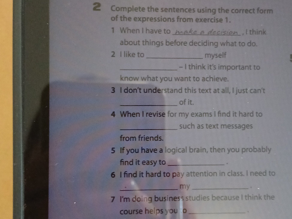 Complete the sentences using the correct | StudyX