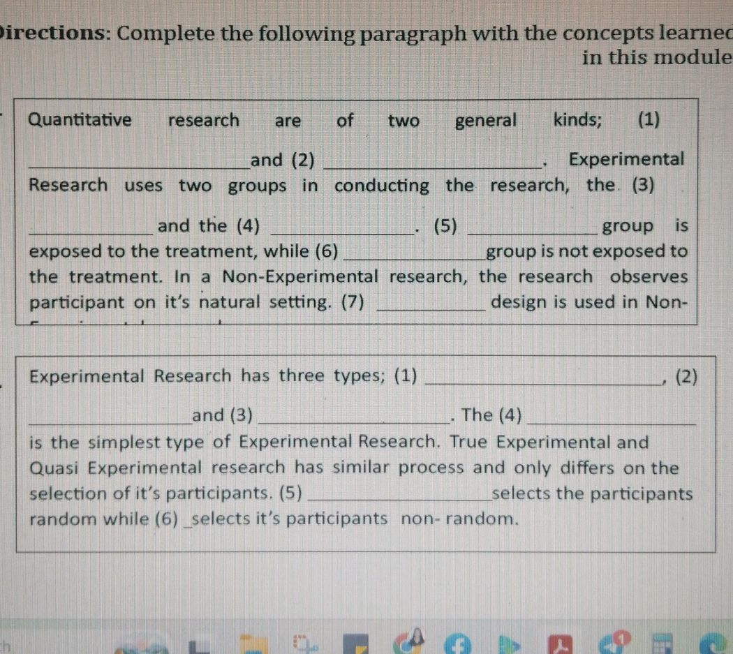 Directions: Complete the following paragraph | StudyX