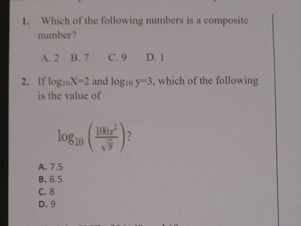 1. Which of the following numbers is a | StudyX