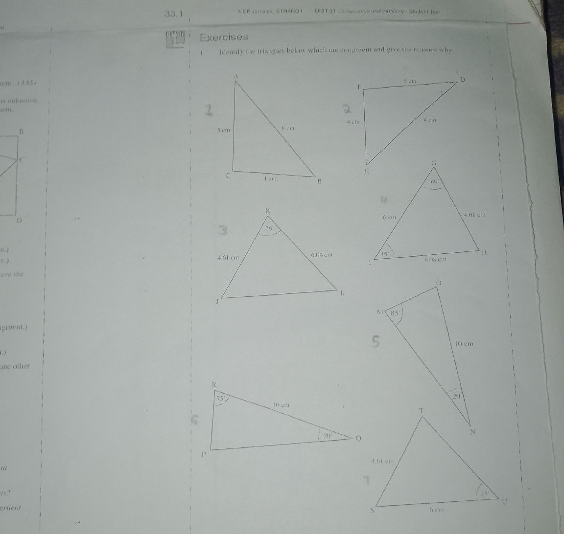 Identify the triangles below which are | StudyX