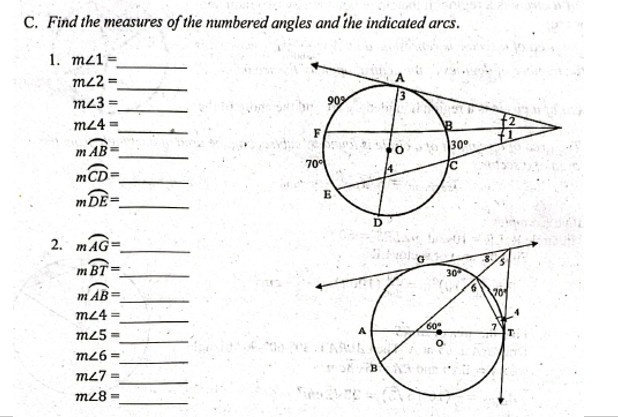 Find the measures of the numbered angles and | StudyX