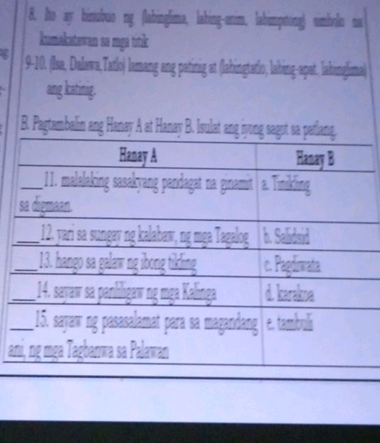 Labinglima Worksheet 8. ho ay hinubuo ng flahinglima, | StudyX