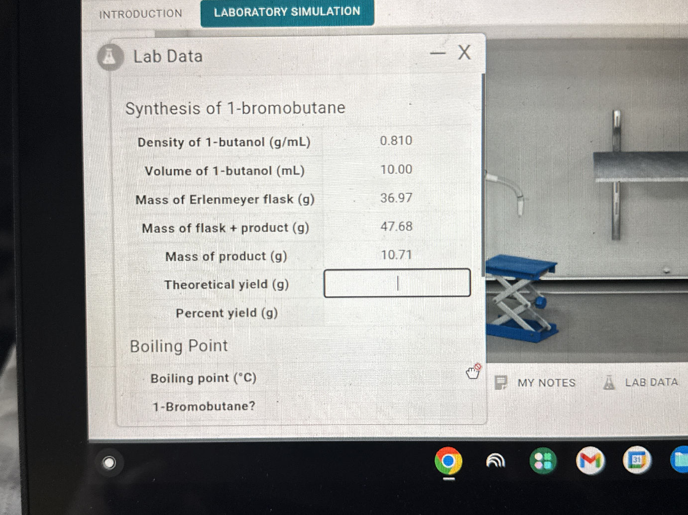 Synthesis of 1-bromobutane Density of | StudyX