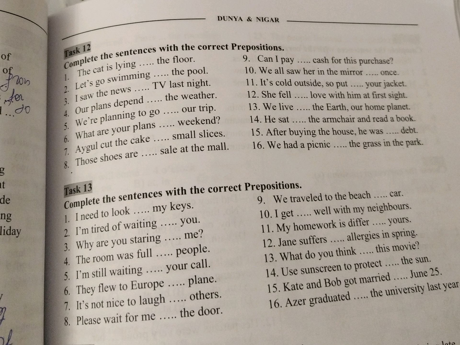 Task 12 Complete the sentences with the | StudyX