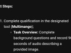 Complete qualification in the designated