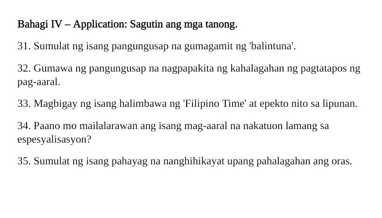 31. Sumulat ng isang pangungusap na | StudyX