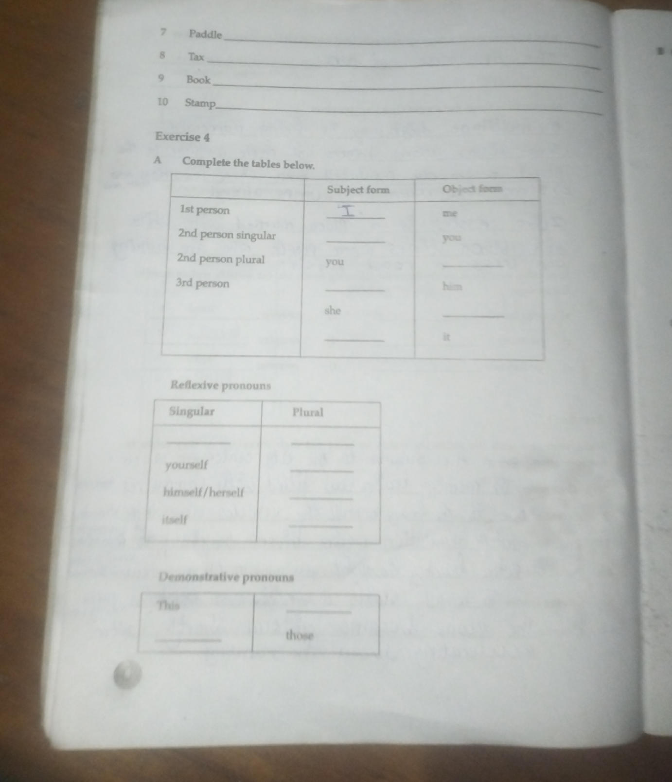 Complete the tables below. | | | StudyX