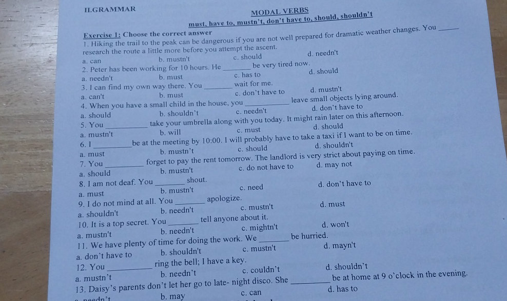 Exercise 1: Choose the correct answer 1. | StudyX