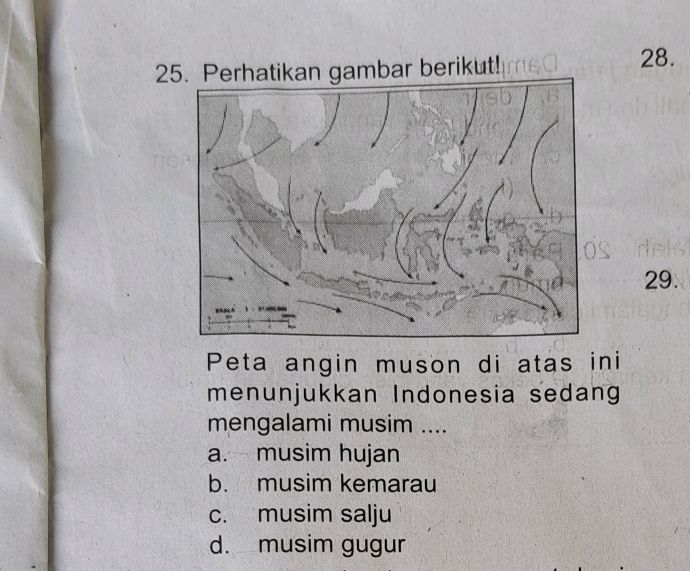 25. Perhatikan gambar berikut! Peta angin | StudyX