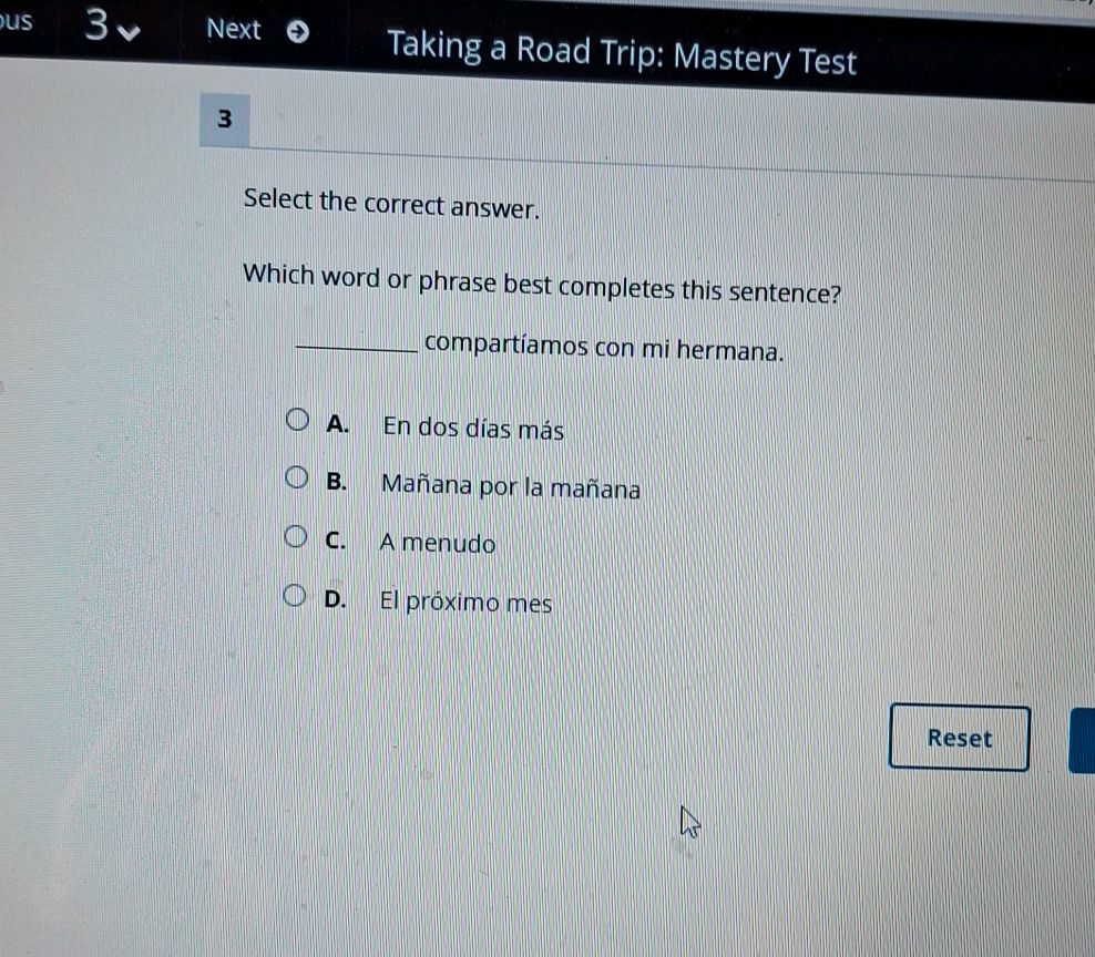 Select the correct answer. Which word or | StudyX