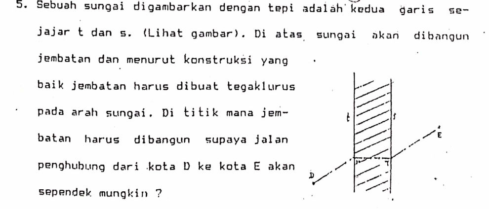 5. Sebuah sungai digambarkan dengan tepi | StudyX