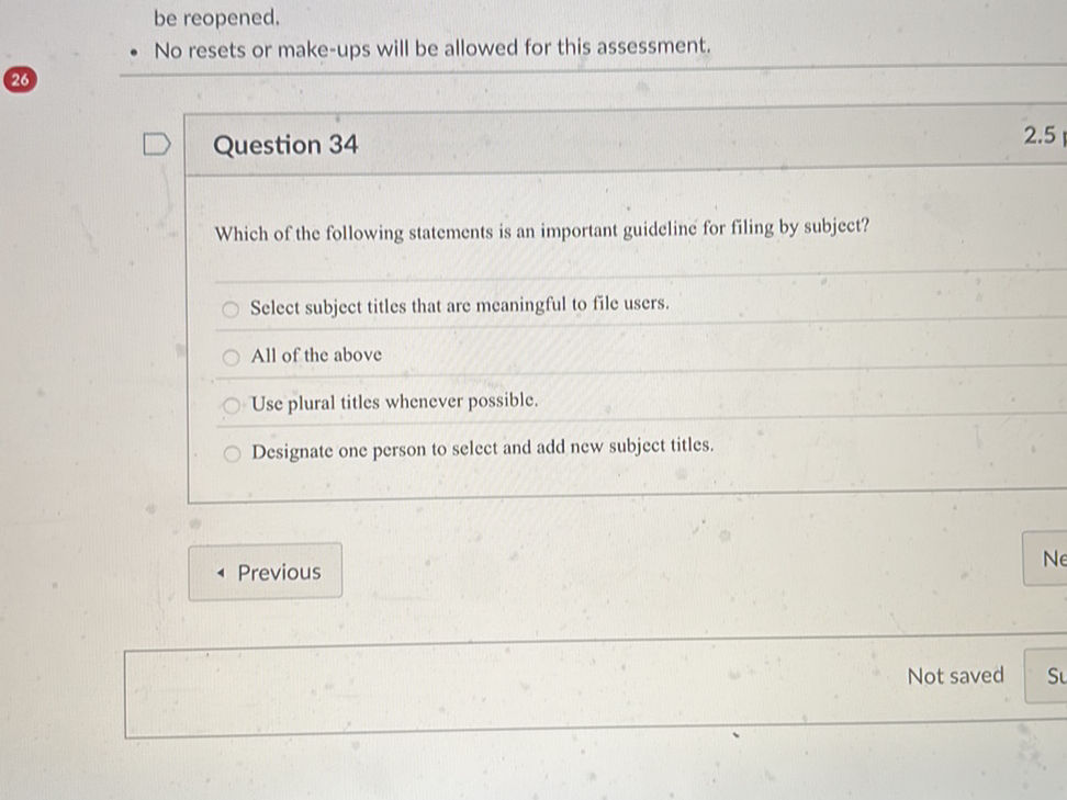 Subject 34 Question 34 Which of the following | StudyX