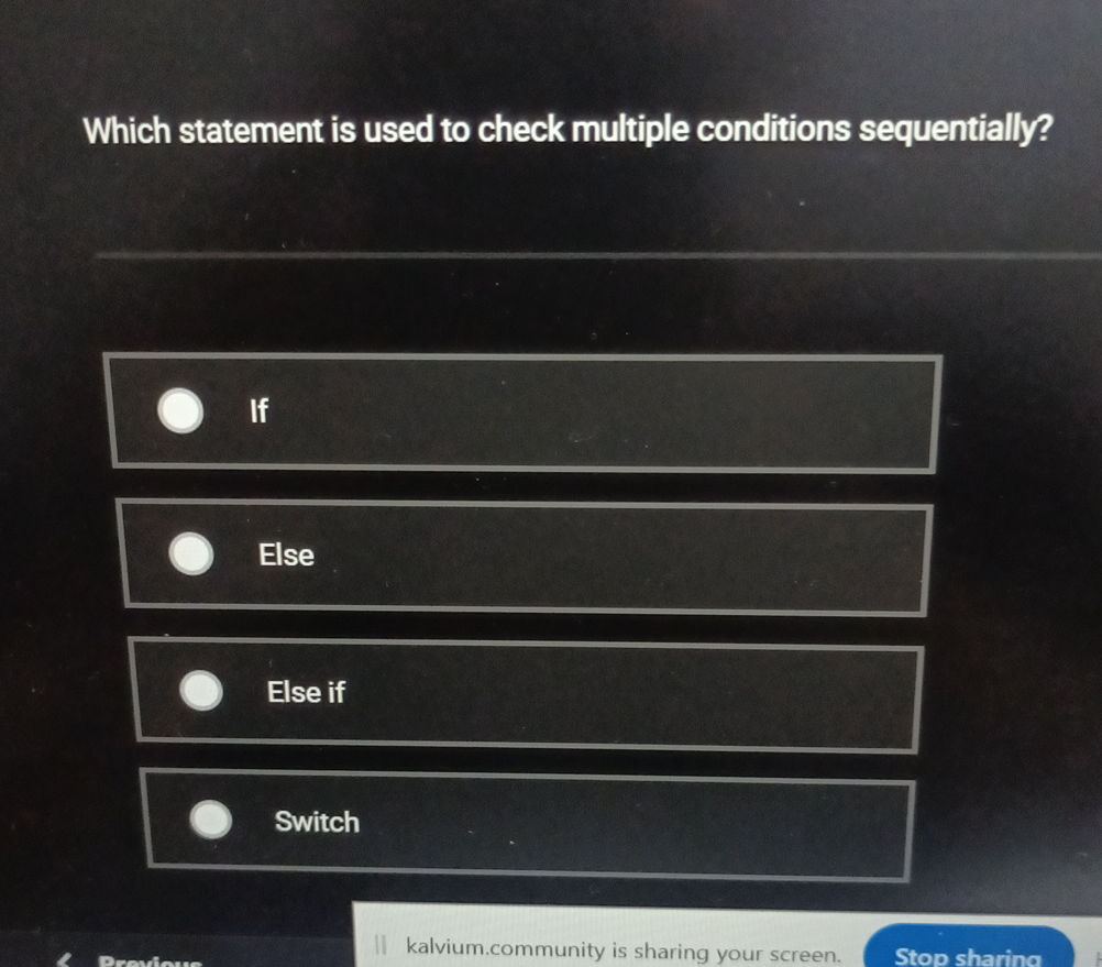 Which statement is used to check multiple | StudyX