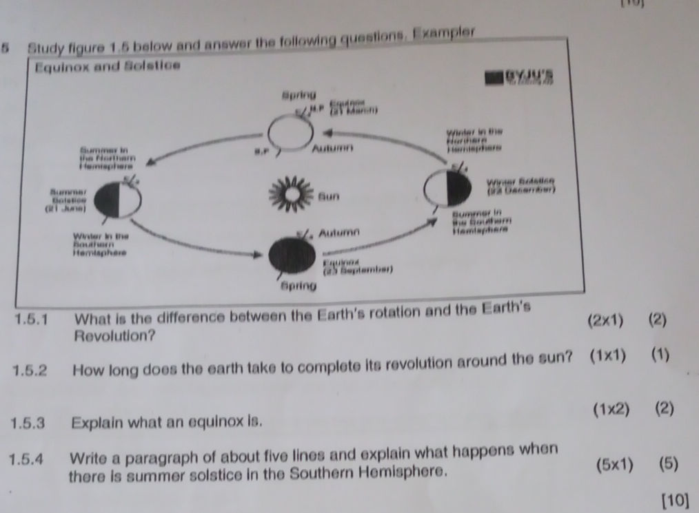 5 Study figure 1.5 below and answer the | StudyX