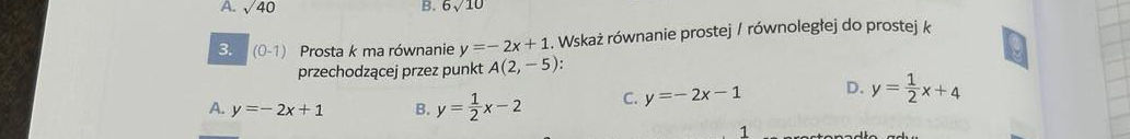 Prosta L Ma Równanie Y 1 4x 7