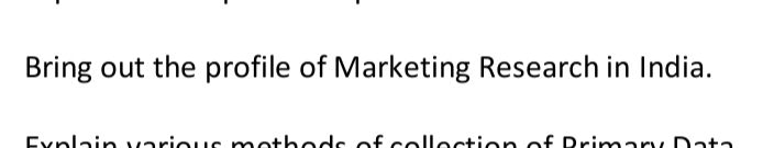 Bring out the profile of Marketing Research | StudyX