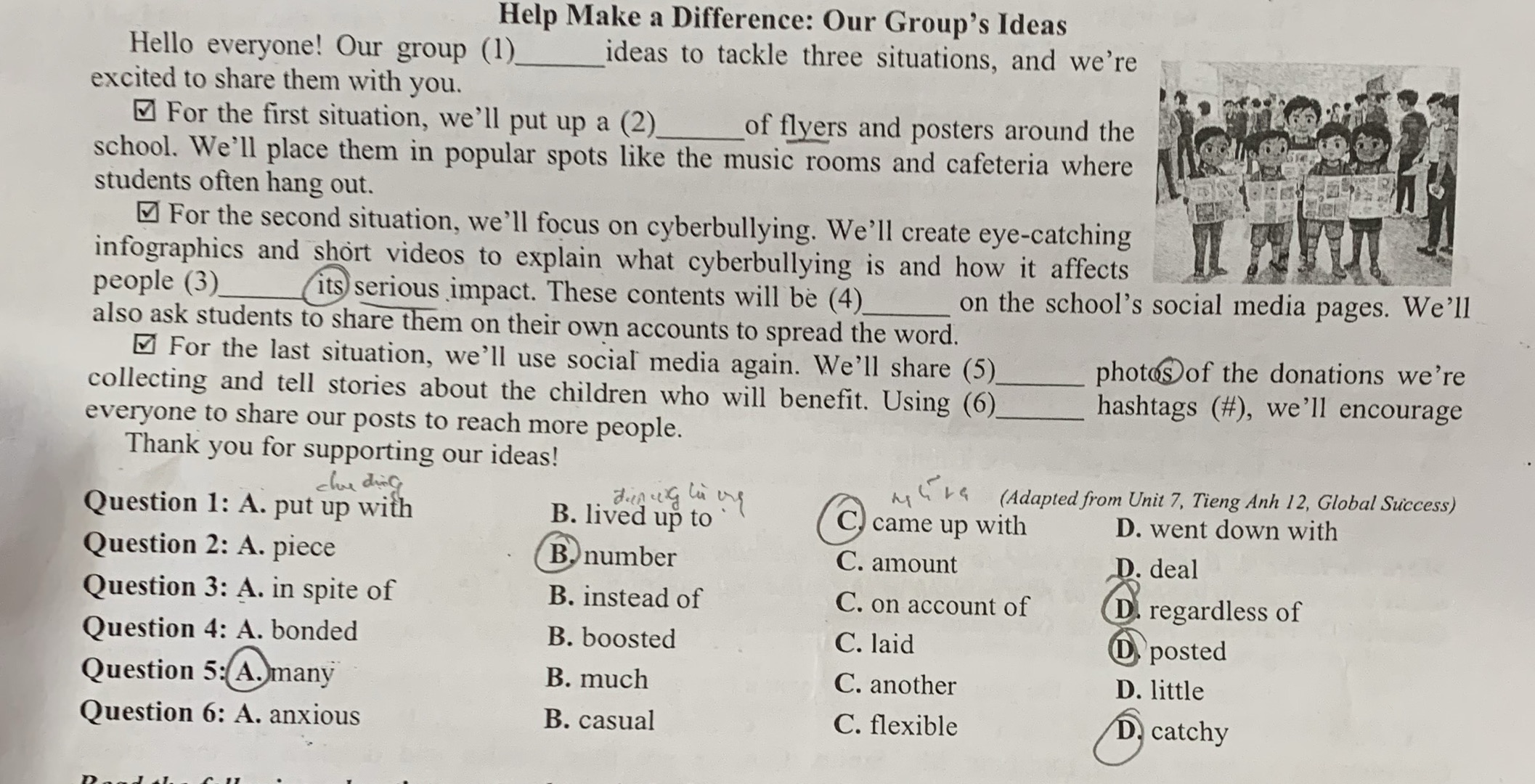 Hello everyone! Our group (1) ____ ideas to | StudyX
