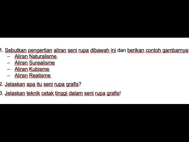 1. Sebutkan pengertian aliran seni rupa | StudyX