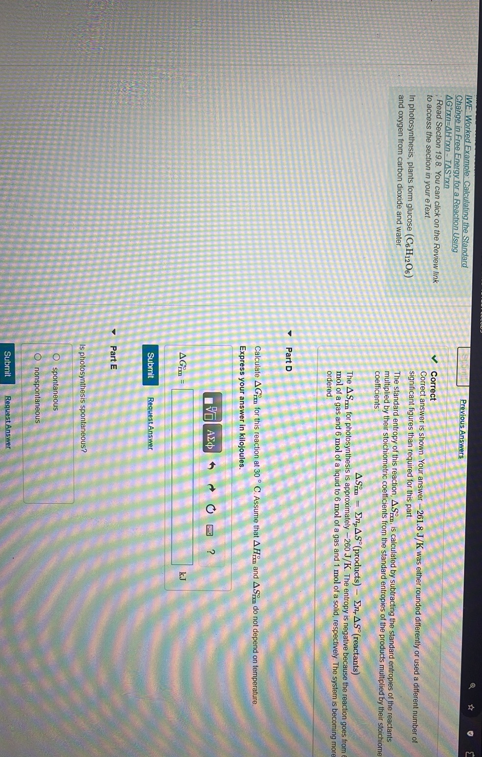 Calculate \( G_{rxn}\) for this reaction at | StudyX