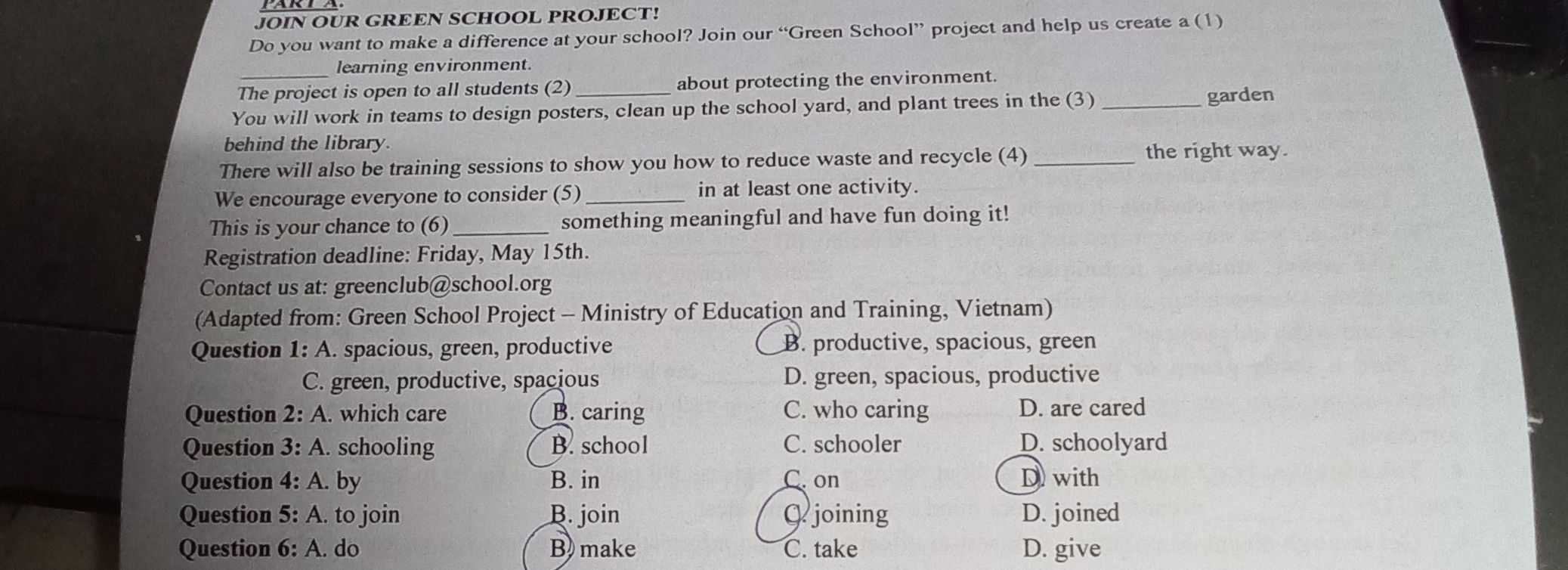 JOIN OUR GREEN SCHOOL PROJECT! Do you want | StudyX