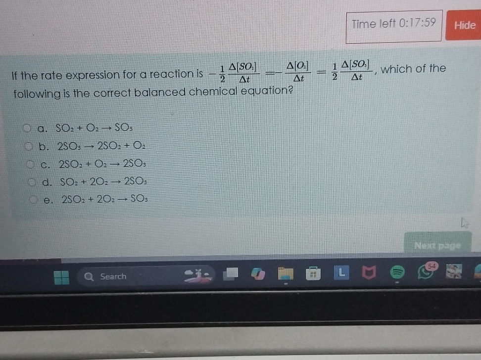If the rate expression for a reaction is $- | StudyX