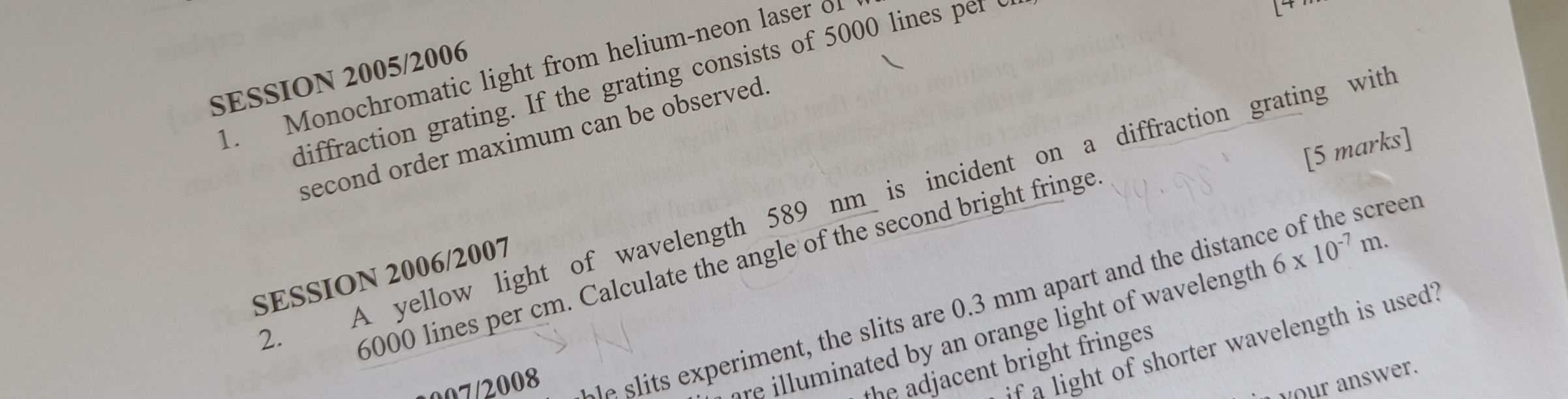 Monochromatic light from helium-neon laser