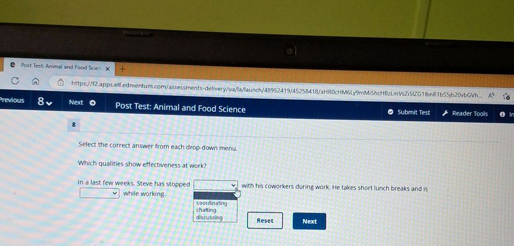 Select the correct answer from each | StudyX