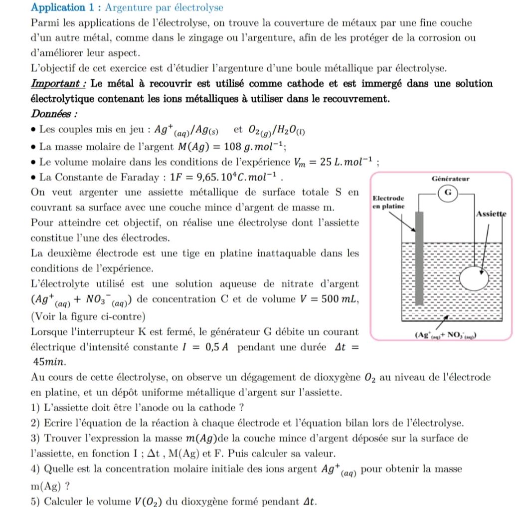 Application 1 Argenture par électrolyse StudyX — free download
