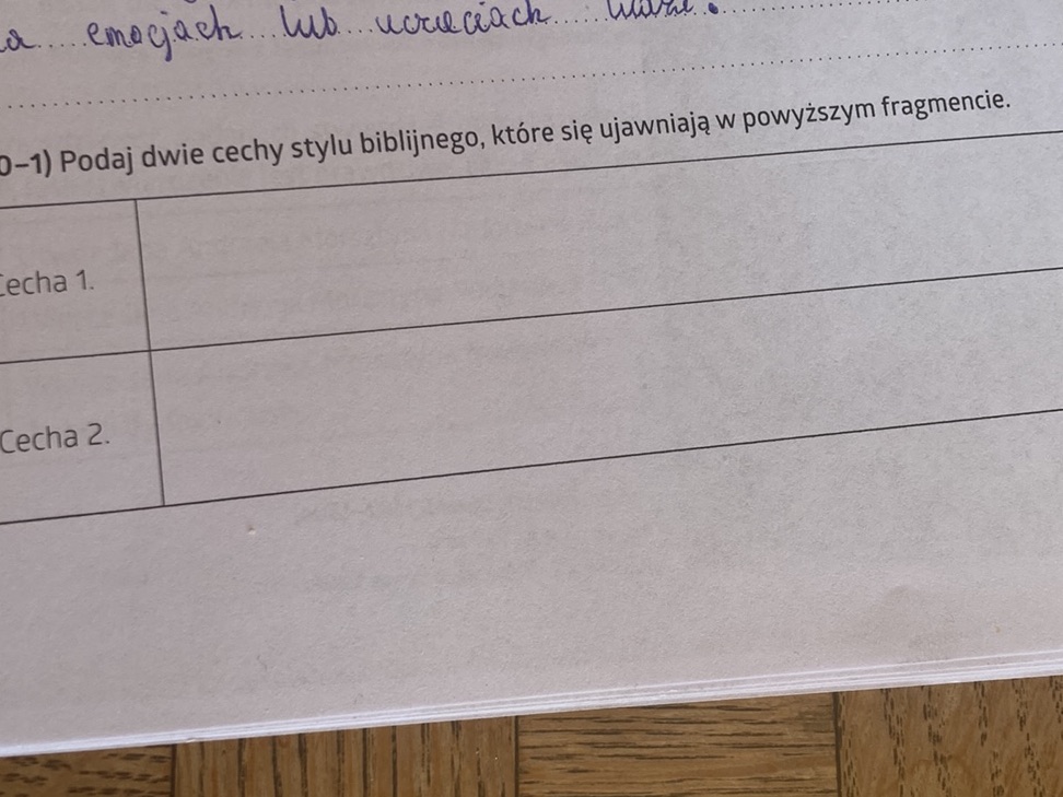 0-1) Podaj dwie cechy stylu biblijnego, | StudyX