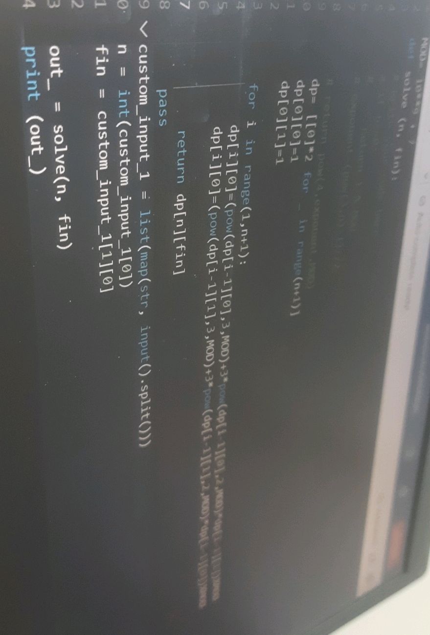 ```python def solve(n, fin): dp = [[0]*2 | StudyX