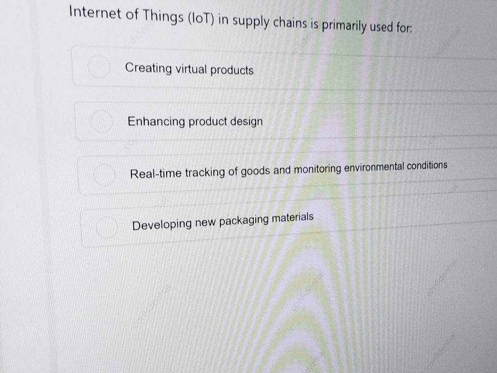 Internet of Things (IoT) in supply chains is | StudyX