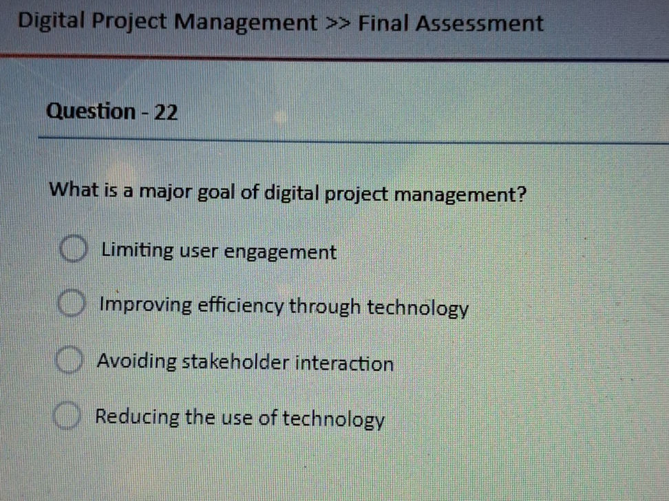 What is a major goal of digital project | StudyX