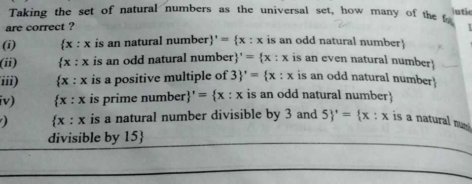 Taking the set of natural numbers as the | StudyX