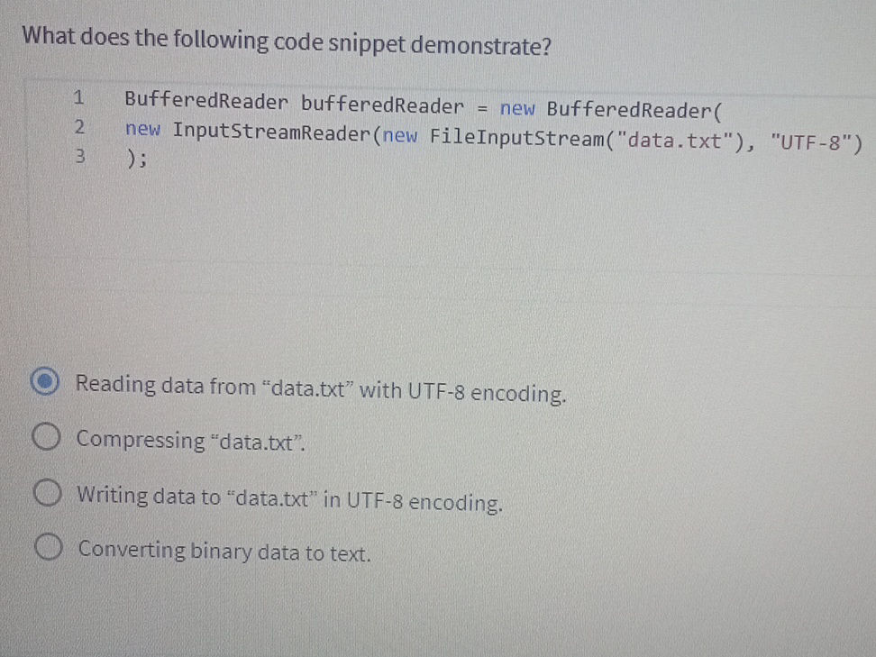 What does the following code snippet | StudyX